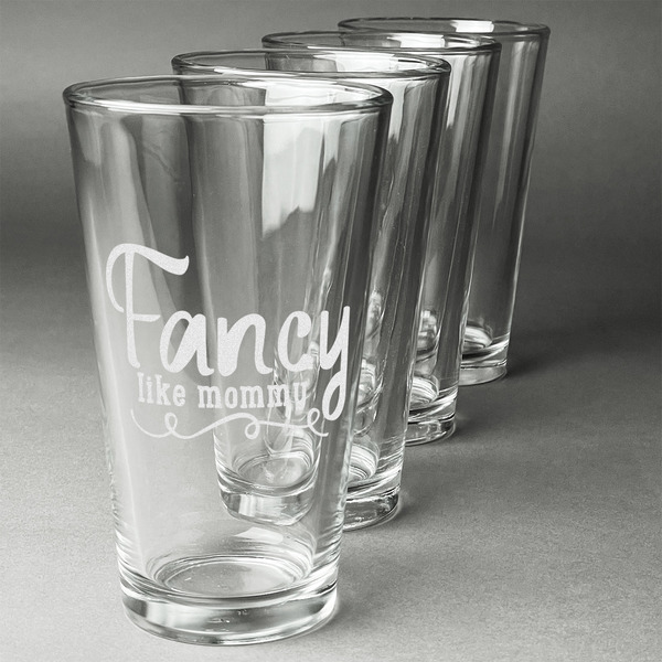 Custom Mom Quotes and Sayings Pint Glasses - Engraved (Set of 4)