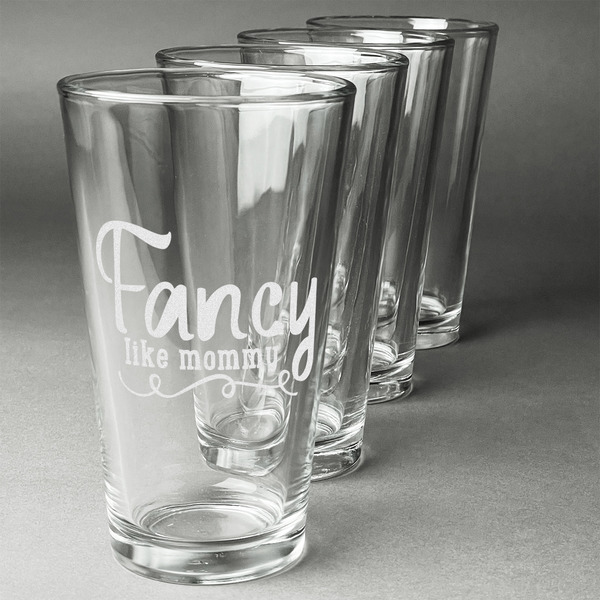 Mom Quotes and Sayings Set of Four Engraved Pint Glasses - Set View