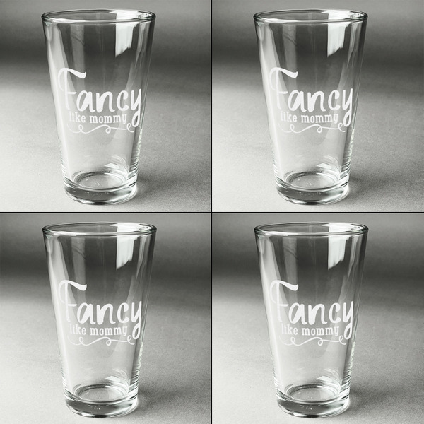 Mom Quotes and Sayings Set of Four Engraved Beer Glasses - Individual View