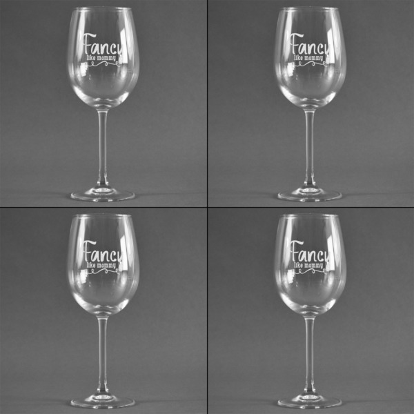 Mom Quotes and Sayings Set of Four Personalized Wineglasses (Approval)