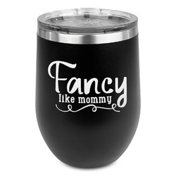 Mom Quotes and Sayings Stemless Stainless Steel Wine Tumbler - Black - Double Sided