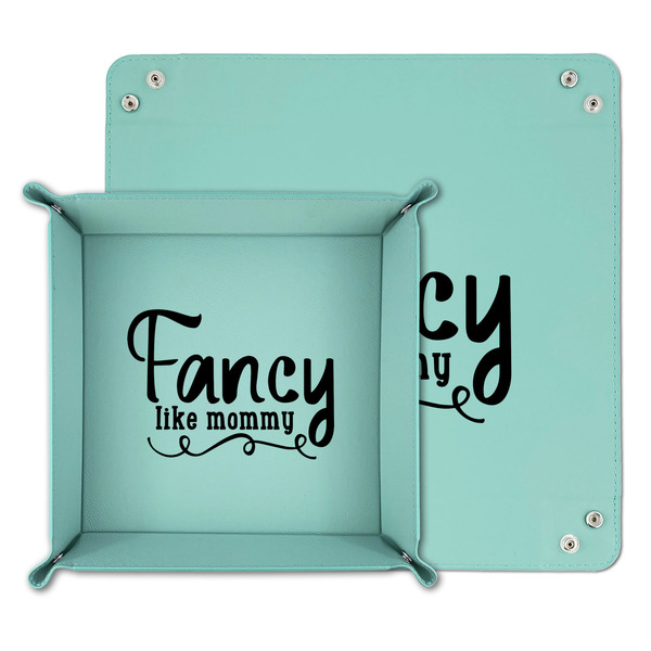 Mom Quotes and Sayings Teal Faux Leather Valet Trays - PARENT MAIN