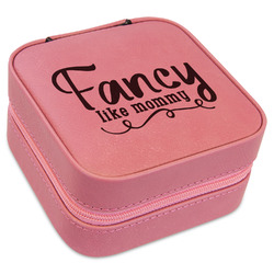 Mom Quotes and Sayings Travel Jewelry Boxes - Pink Leather
