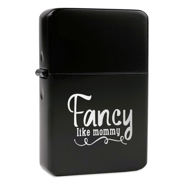Custom Mom Quotes and Sayings Windproof Lighter - Black - Single Sided & Lid Engraved