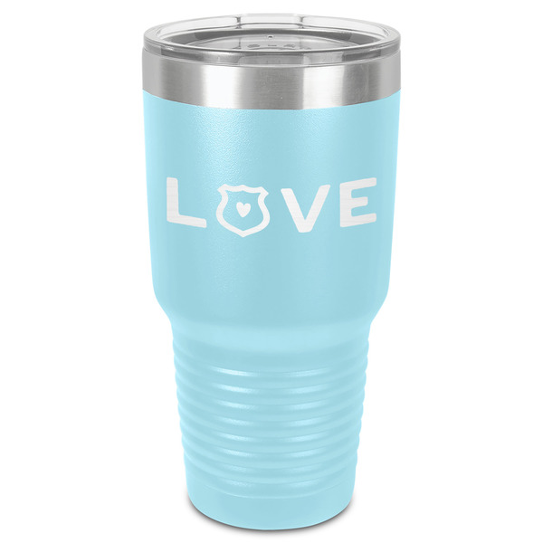 Custom Police Quotes and Sayings 30 oz Stainless Steel Tumbler - Teal - Single-Sided