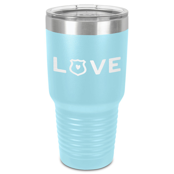 Police Quotes and Sayings 30 oz Stainless Steel Ringneck Tumbler - Teal - Front
