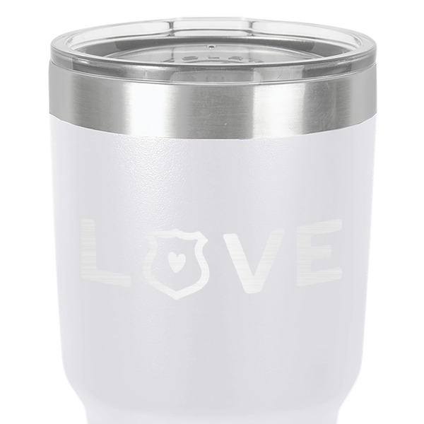 Police Quotes and Sayings 30 oz Stainless Steel Ringneck Tumbler - White - Close Up