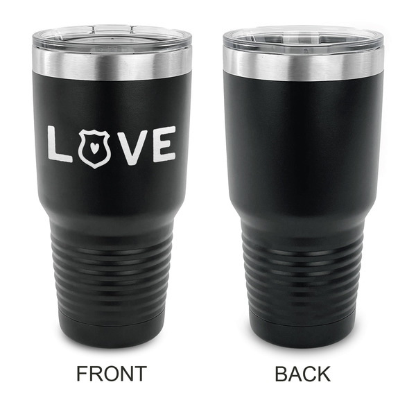 Police Quotes and Sayings 30 oz Stainless Steel Ringneck Tumblers - Black - Single Sided - APPROVAL