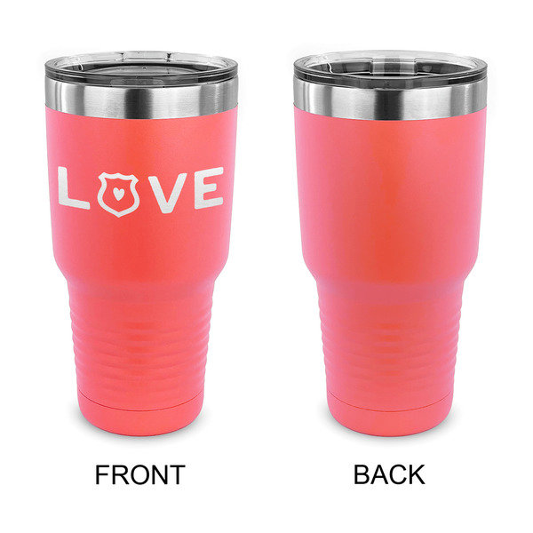 Police Quotes and Sayings 30 oz Stainless Steel Ringneck Tumblers - Coral - Single Sided - APPROVAL