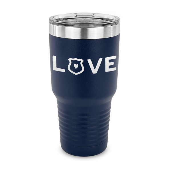 Custom Police Quotes and Sayings 30 oz Stainless Steel Tumbler - Navy - Single Sided