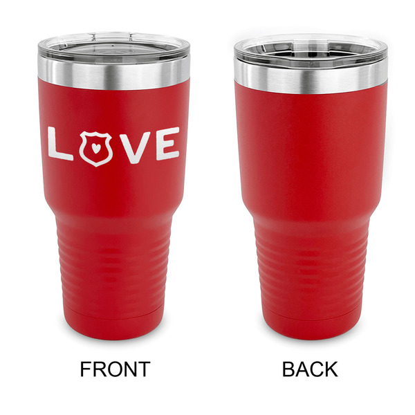 Police Quotes and Sayings 30 oz Stainless Steel Ringneck Tumblers - Red - Single Sided - APPROVAL