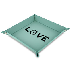 Police Quotes and Sayings 9" x 9" Teal Faux Leather Valet Tray