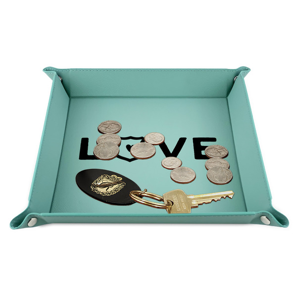 Police Quotes and Sayings 9" x 9" Teal Leatherette Snap Up Tray - STYLED