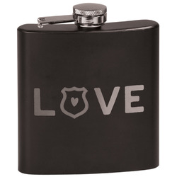 Police Quotes and Sayings Black Flask Set