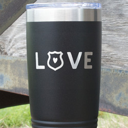 Police Quotes and Sayings 20 oz Stainless Steel Tumbler - Black - Single Sided