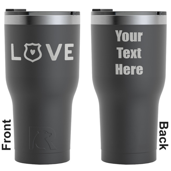 Custom Police Quotes and Sayings RTIC Tumbler - Black - Engraved Front & Back (Personalized)