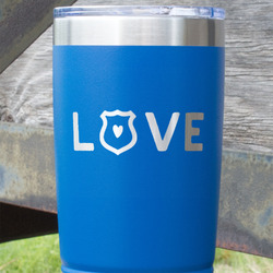 Police Quotes and Sayings 20 oz Stainless Steel Tumbler - Royal Blue - Double Sided
