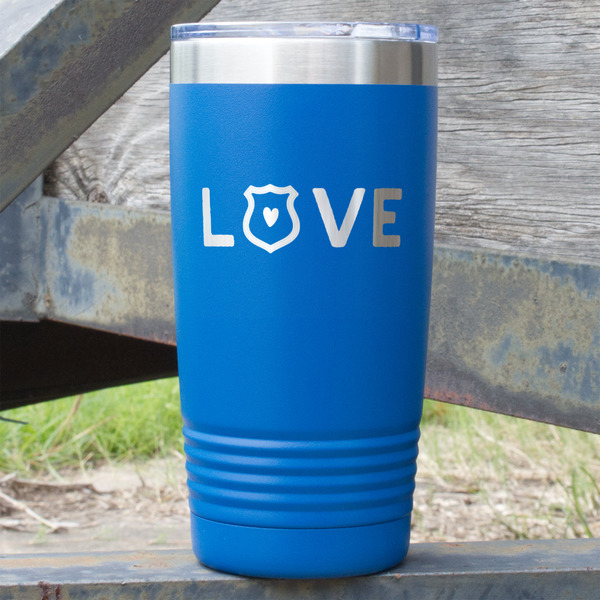 Custom Police Quotes and Sayings 20 oz Stainless Steel Tumbler - Royal Blue - Single Sided