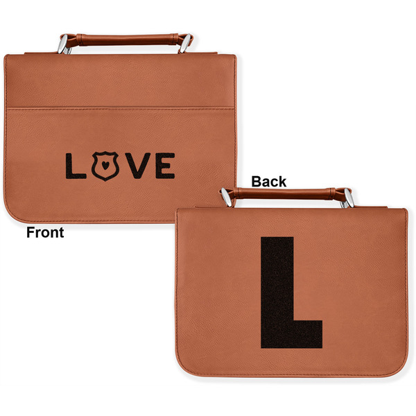 Police Quotes and Sayings Cognac Leatherette Bible Covers - Large Double Sided Apvl