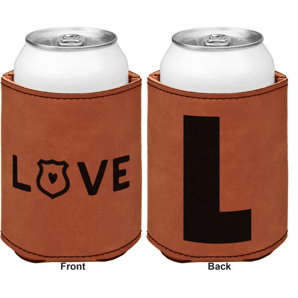 Police Quotes and Sayings Cognac Leatherette Can Sleeve - Double Sided Front and Back