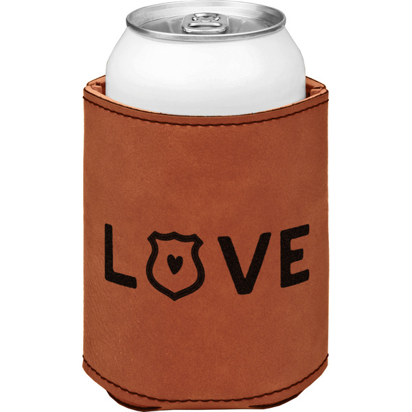 Police Quotes and Sayings Cognac Leatherette Can Sleeve - Single Front