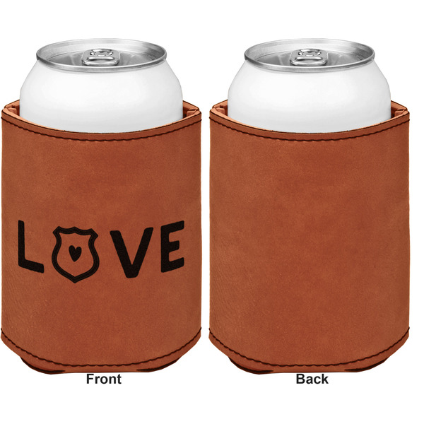 Police Quotes and Sayings Cognac Leatherette Can Sleeve - Single Sided Front and Back