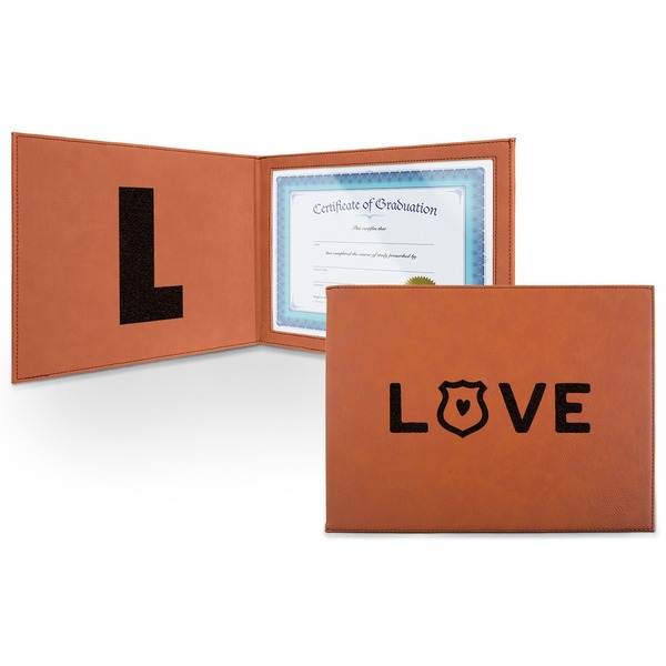 Custom Police Quotes and Sayings Leatherette Certificate Holder - Front and Inside (Personalized)