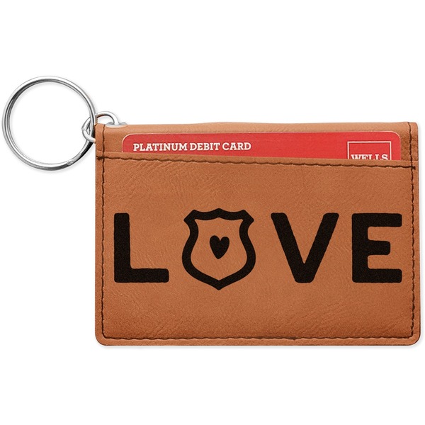 Custom Police Quotes and Sayings Leatherette Keychain ID Holder