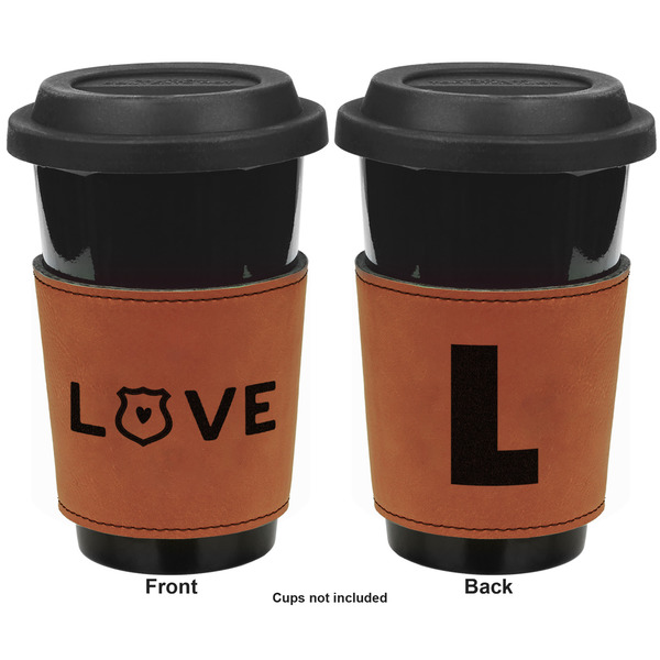 Police Quotes and Sayings Cognac Leatherette Mug Sleeve - Double Sided Apvl