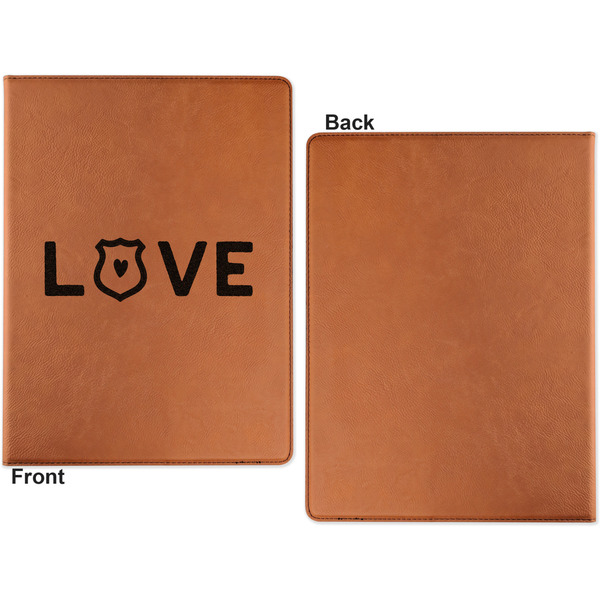 Police Quotes and Sayings Cognac Leatherette Portfolios with Notepad - Large - Single Sided - Apvl