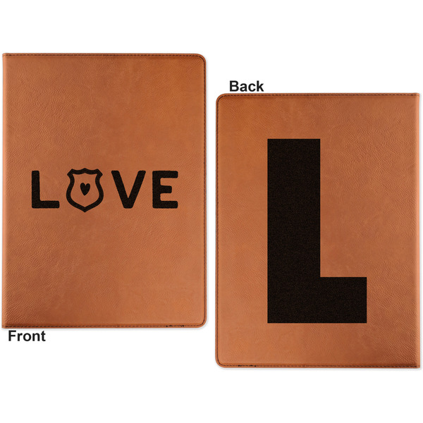 Police Quotes and Sayings Cognac Leatherette Portfolios with Notepad - Small - Double Sided- Apvl