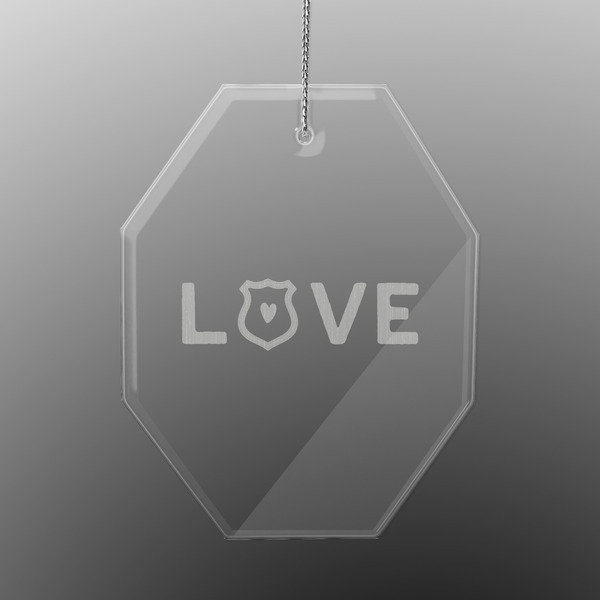 Custom Police Quotes and Sayings Engraved Glass Ornament - Octagon