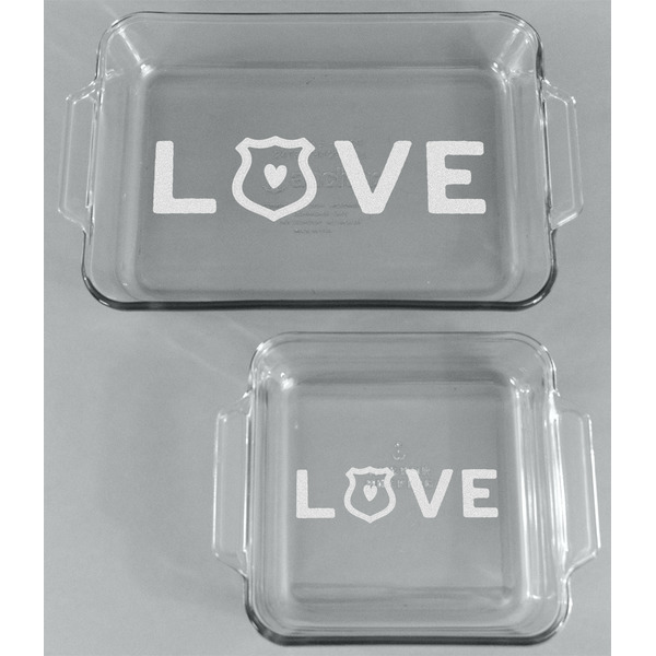 Police Quotes and Sayings Glass Baking Dish Set - FRONT
