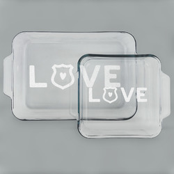 Police Quotes and Sayings Set of Glass Baking & Cake Dish - 13in x 9in & 8in x 8in