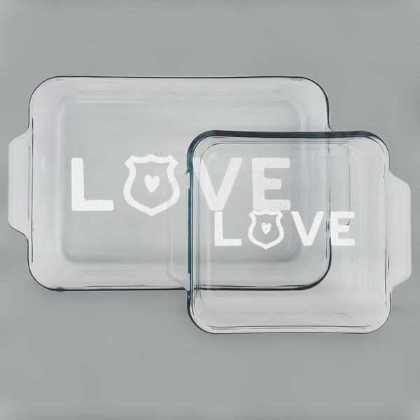 Police Quotes and Sayings Glass Baking Dish Set - MAIN (set)