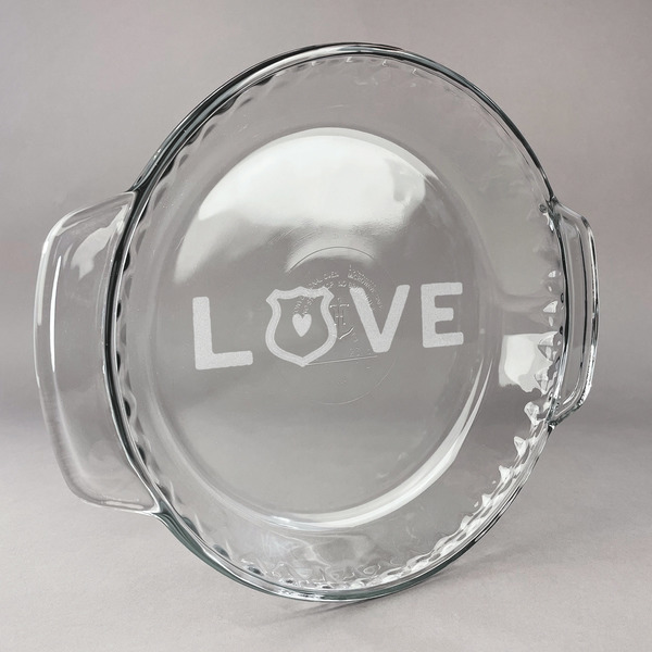 Custom Police Quotes and Sayings Glass Pie Dish - 9.5in Round