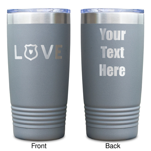 Police Quotes and Sayings Gray Polar Camel Tumbler - 20oz - Double Sided - Approval