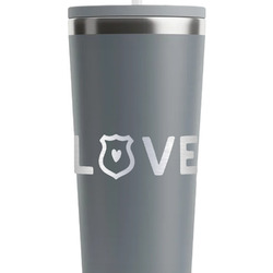 Police Quotes and Sayings RTIC Everyday Tumbler with Straw - 28oz - Grey - Single-Sided