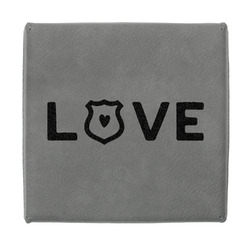 Police Quotes and Sayings Jewelry Gift Box - Engraved Leather Lid