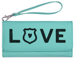 Police Quotes and Sayings Ladies Leatherette Wallet - Laser Engraved- Teal