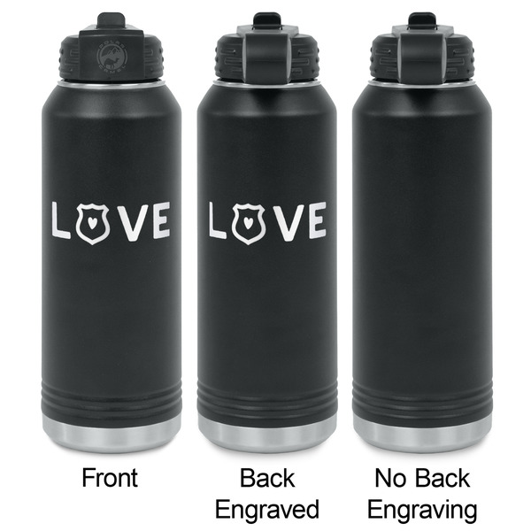 Police Quotes and Sayings Laser Engraved Water Bottles - 2 Styles - Front & Back View