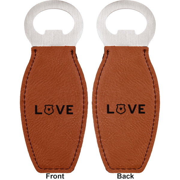 Police Quotes and Sayings Leather Bar Bottle Opener - Front and Back