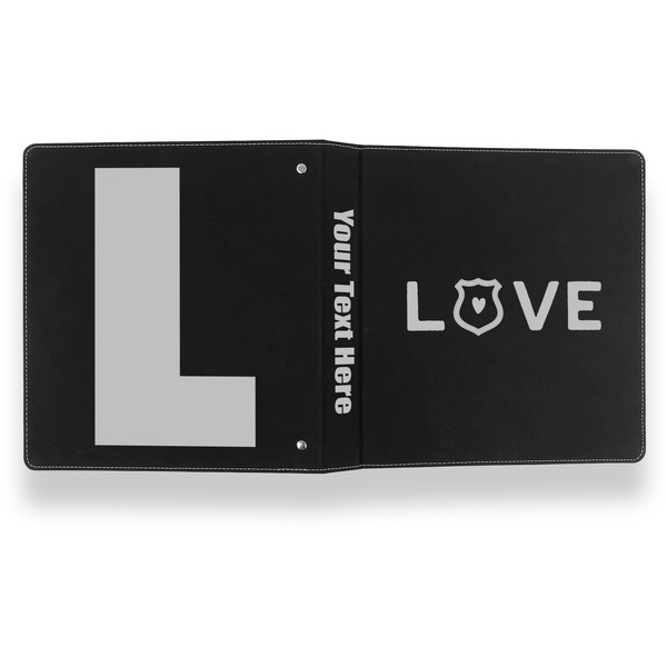 Police Quotes and Sayings Leather Binder - 1" - Black- Back Spine Front View