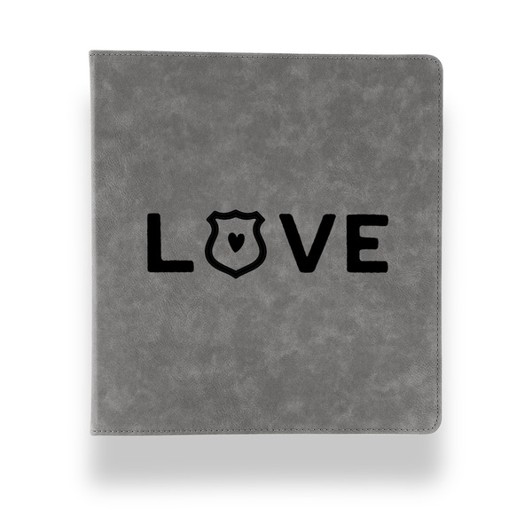Police Quotes and Sayings Leather Binder - 1" - Grey - Front View