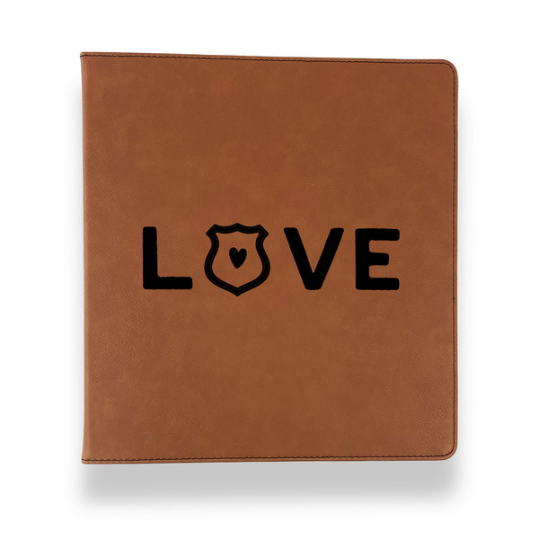 Police Quotes and Sayings Leather Binder - 1" - Rawhide - Front View