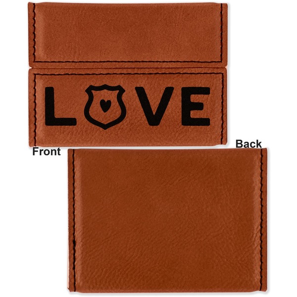 Police Quotes and Sayings Leather Business Card Holder Front Back Single Sided - Apvl