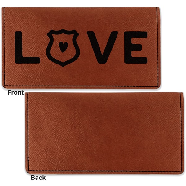 Police Quotes and Sayings Leather Checkbook Holder Front and Back Single Sided - Apvl