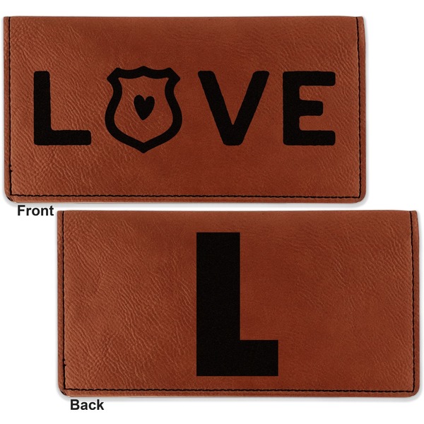 Police Quotes and Sayings Leather Checkbook Holder Front and Back