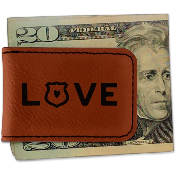 Custom Police Quotes and Sayings Leatherette Magnetic Money Clip