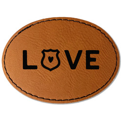 Police Quotes and Sayings Faux Leather Iron On Patch - Oval